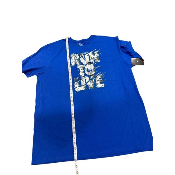 NWT Nike Run To Live Spell Out T Shirt Men Sz XXL Blue Athletic Active Cotton Ru - Picture 3 of 8